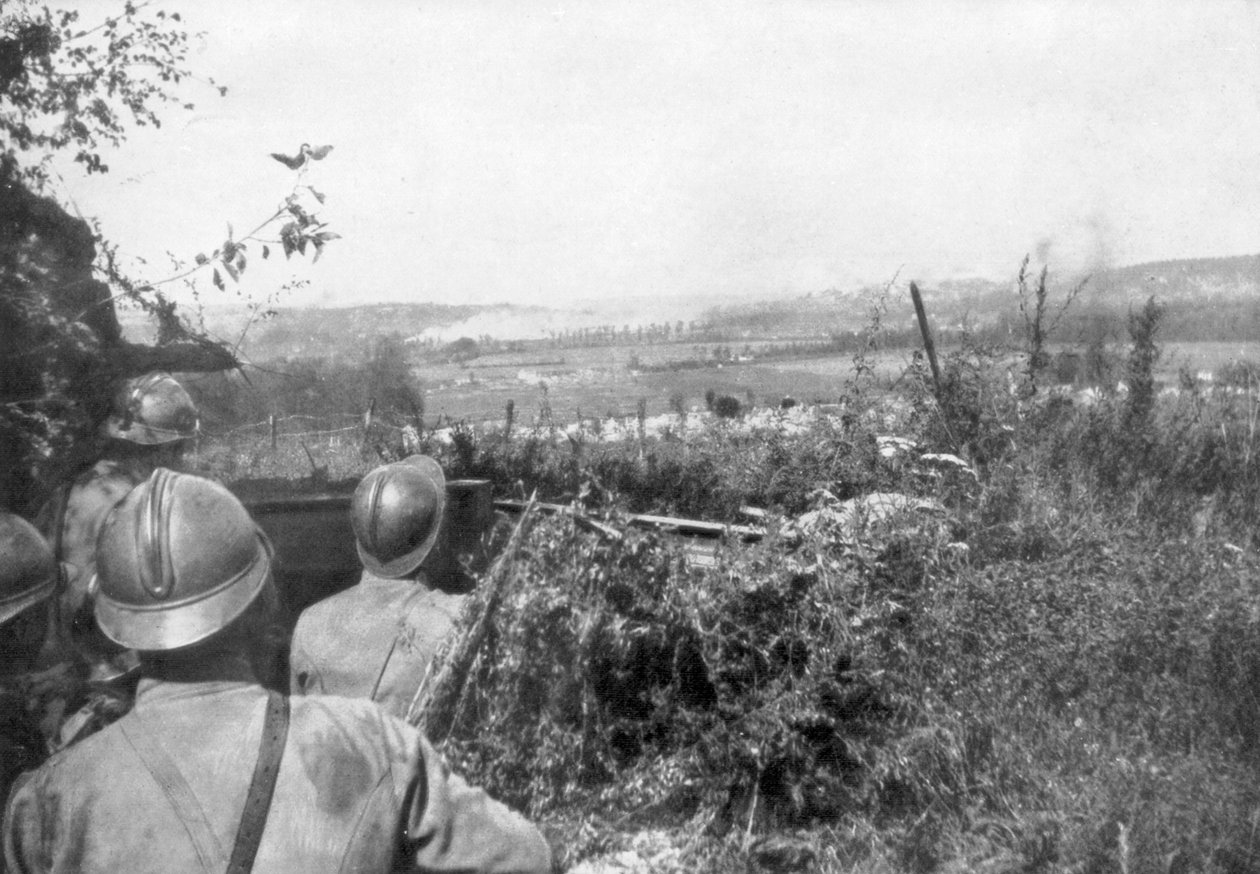 Tykistö ennen etenemistä, Aisne, Ranska, 2. syyskuuta 1918 tekijältä Unbekannt