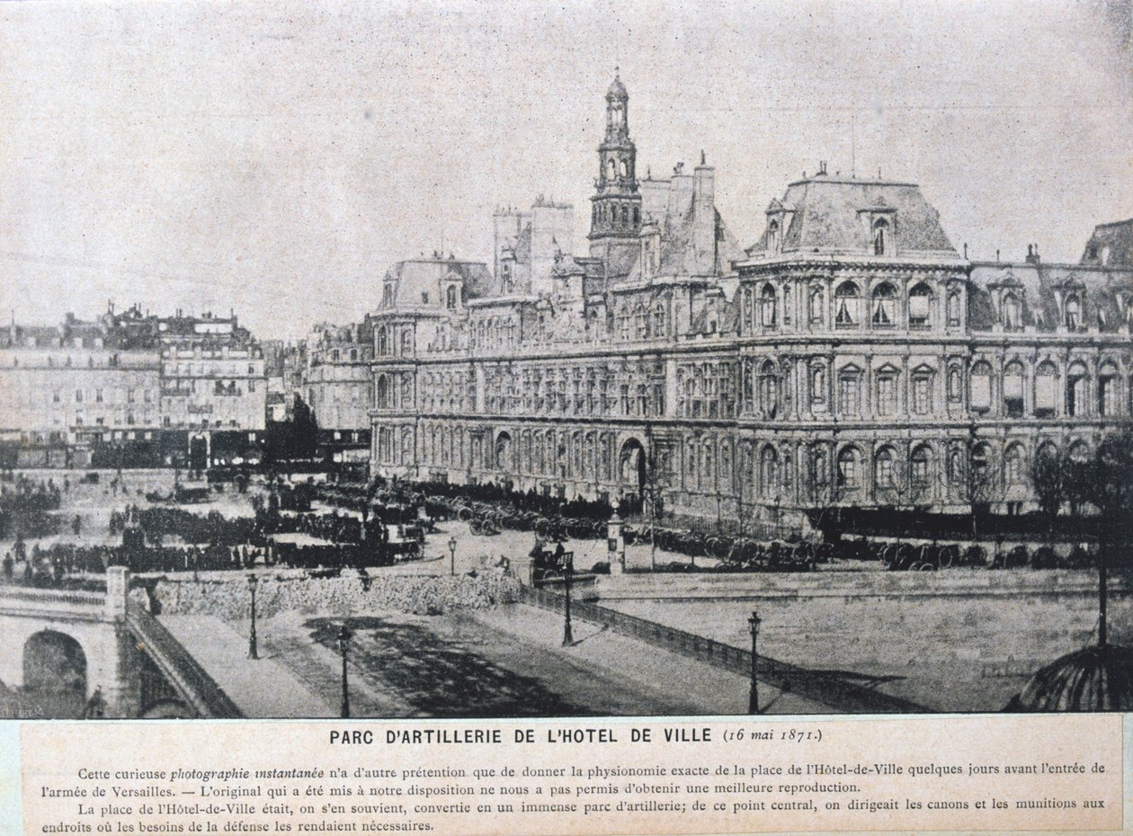 Tykistökappaleet rivissä Hotel de Villen ulkopuolella, Pariisissa, 16. toukokuuta 1871 tekijältä Unbekannt
