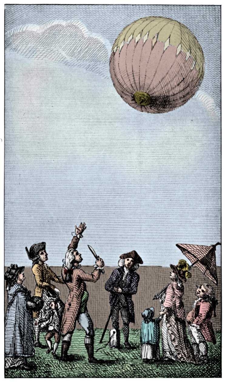 Montgolfier-ilmapallon ylösnousemus, 1700-luvun loppu, 1910. tekijältä Unbekannt