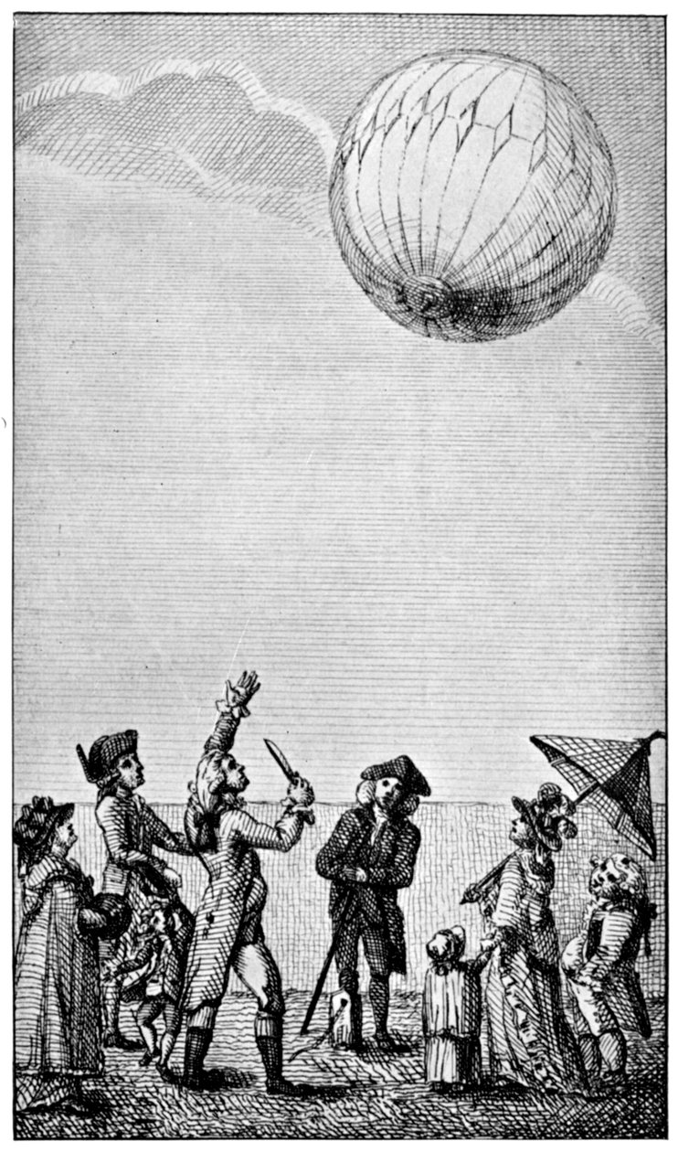 Montgolfier-ilmapallon ylösnousemus, 1700-luvun loppu, 1910 tekijältä Unbekannt