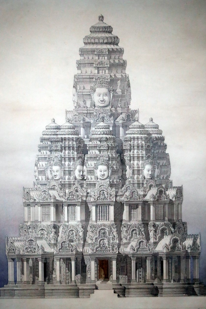 Aasian sivilisaatioiden museo, Angkor, Kambodžan pyhään kaupunkiin tutustuminen, Bayonin keskustornin restaurointi, Louis Delaporte ja Henri Deverin, Kambodža tekijältä Unbekannt