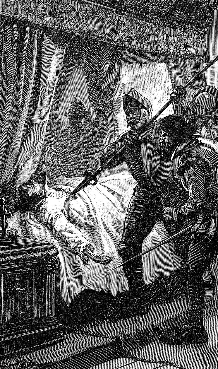 Itävaltalaisen sotilaan Albrecht von Wallensteinin salamurha, 1634 1800-luku tekijältä Unbekannt