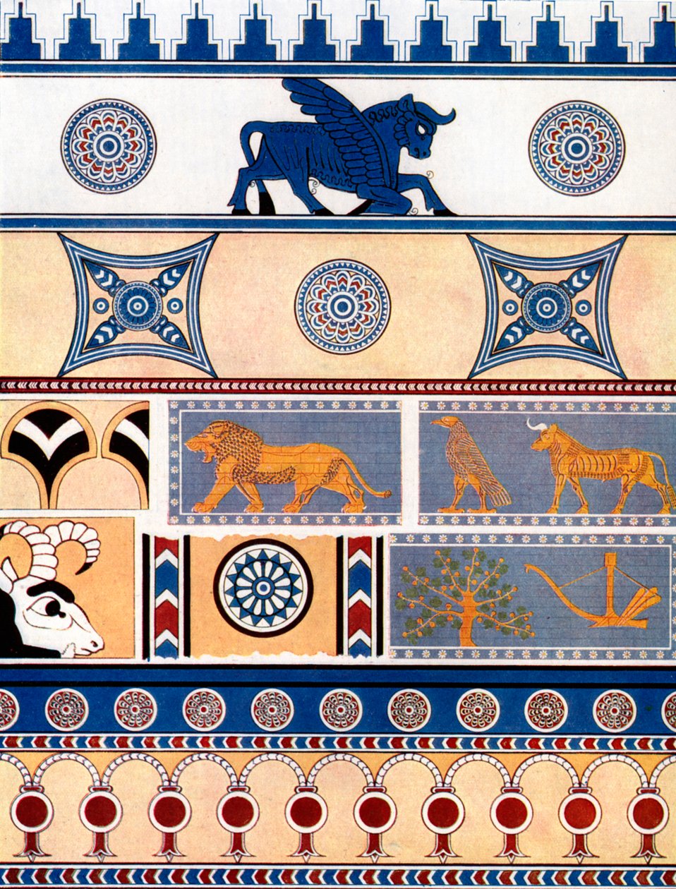 Assyrialainen tiili- ja laattasuunnittelu, 1933-1934 tekijältä Unbekannt