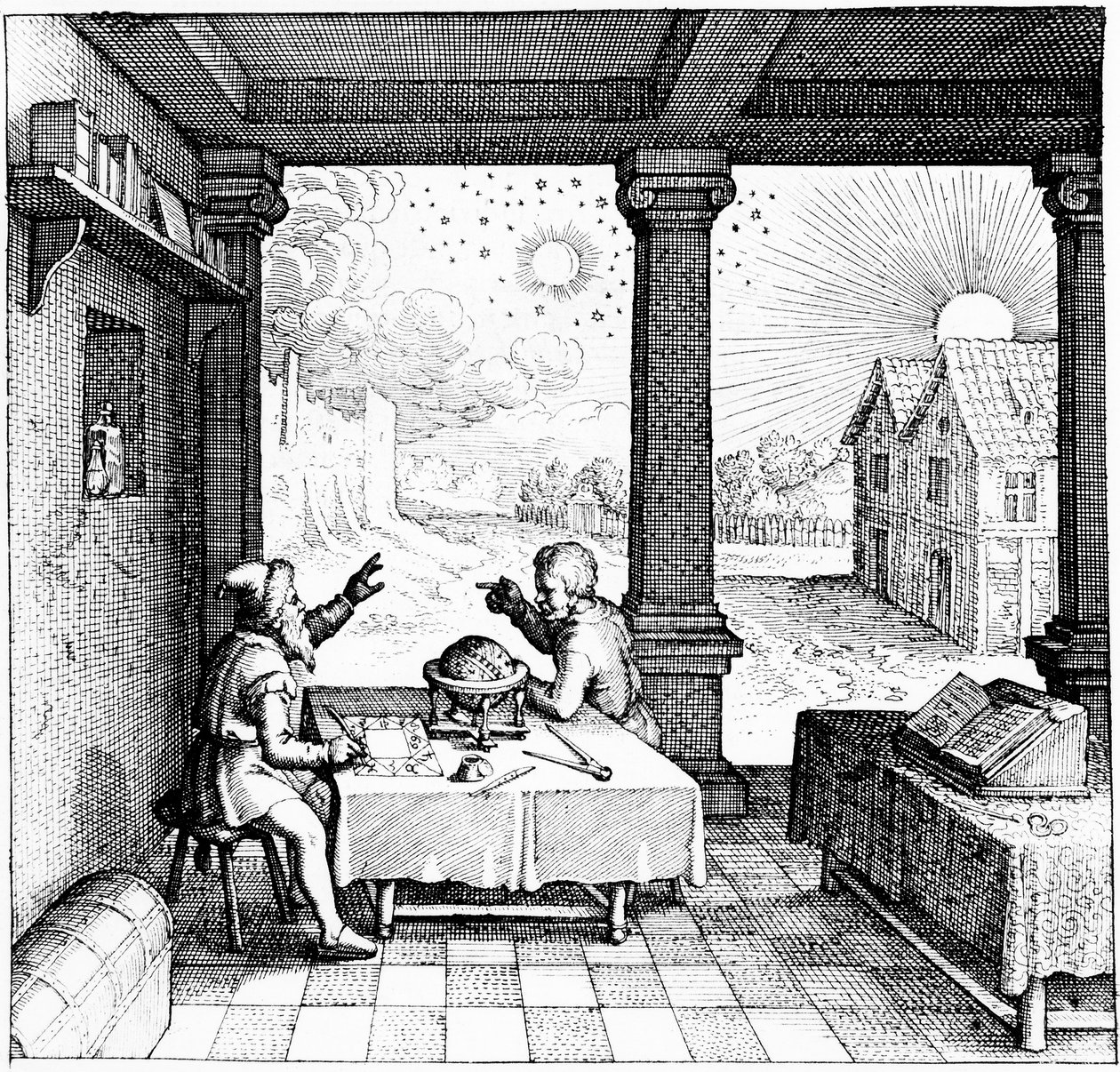 Astrologit valmistelevat horoskooppia, 1617-1619 tekijältä Unbekannt