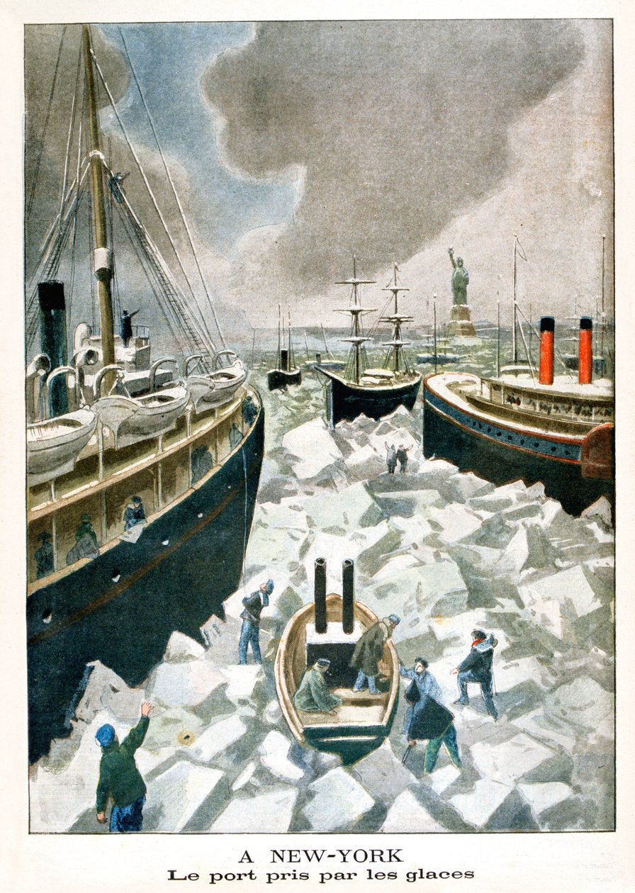 New Yorkissa, jään valtaama satama, 1901 tekijältä Unbekannt