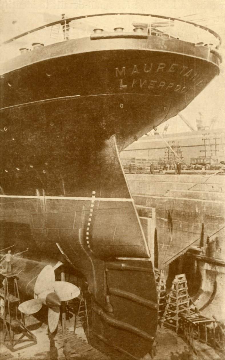 Työssä Mauretanian perässä, Dry Dockissa, n. 1930. tekijältä Unbekannt