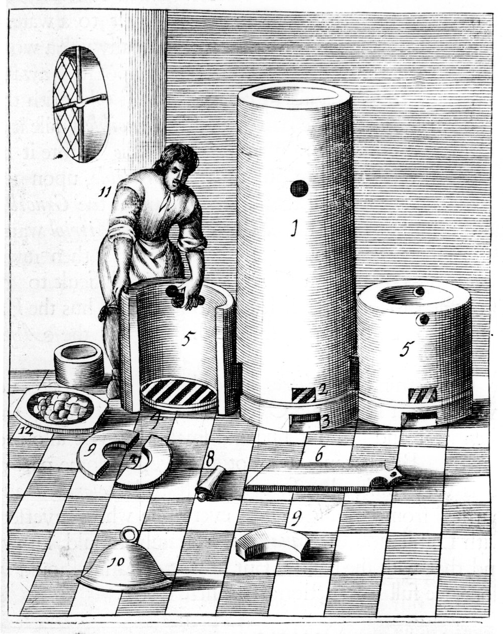 Athanor tai Slow Harry, itsesyöttävä uuni, joka ylläpitää vakiolämpötilaa, 1683 tekijältä Unbekannt