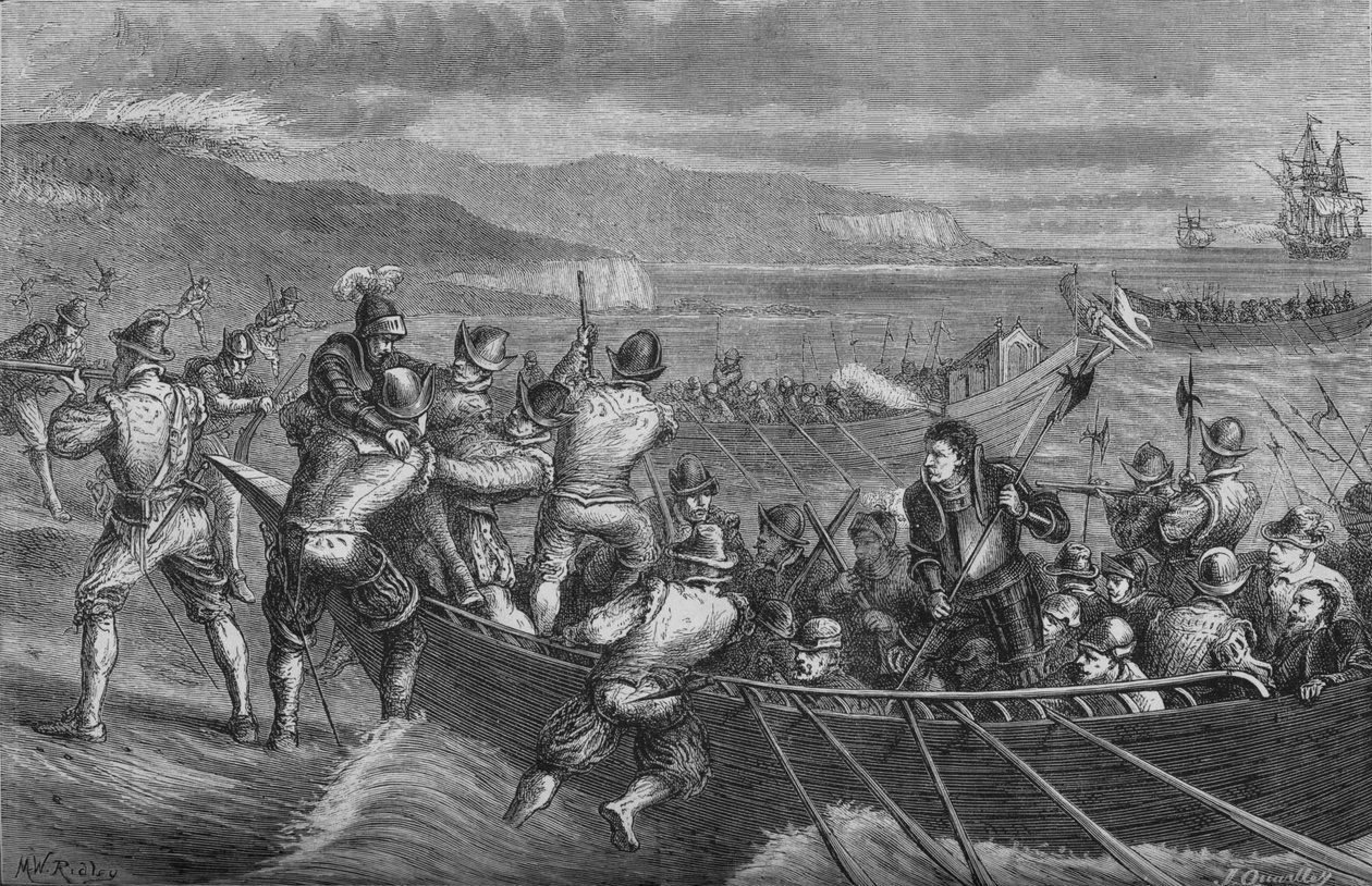 Hyökkäys Wightin saarelle, heinäkuu 1545, c1880 tekijältä Unbekannt