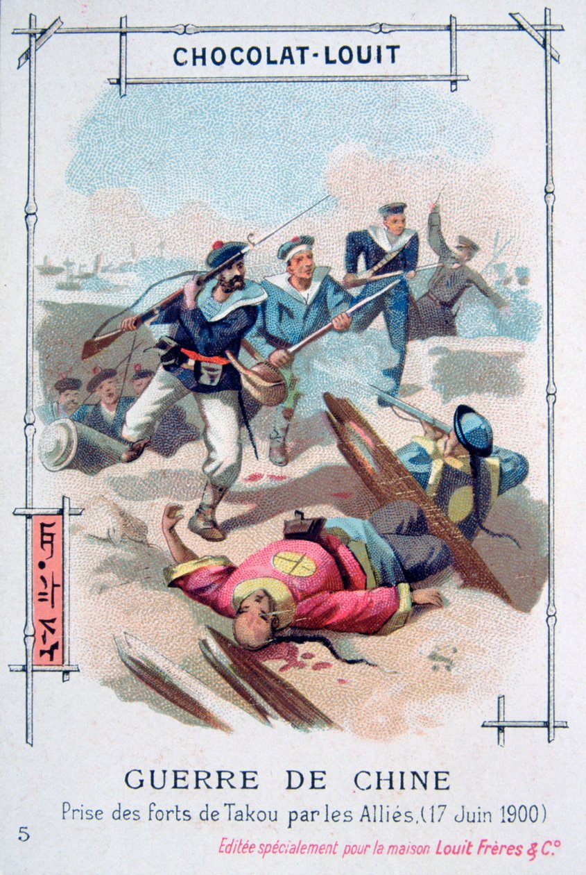 Liittoutuneiden hyökkäys Takun linnoituksia vastaan, Boxer Rebellion, Kiina, 17. kesäkuuta 1900 tekijältä Unbekannt
