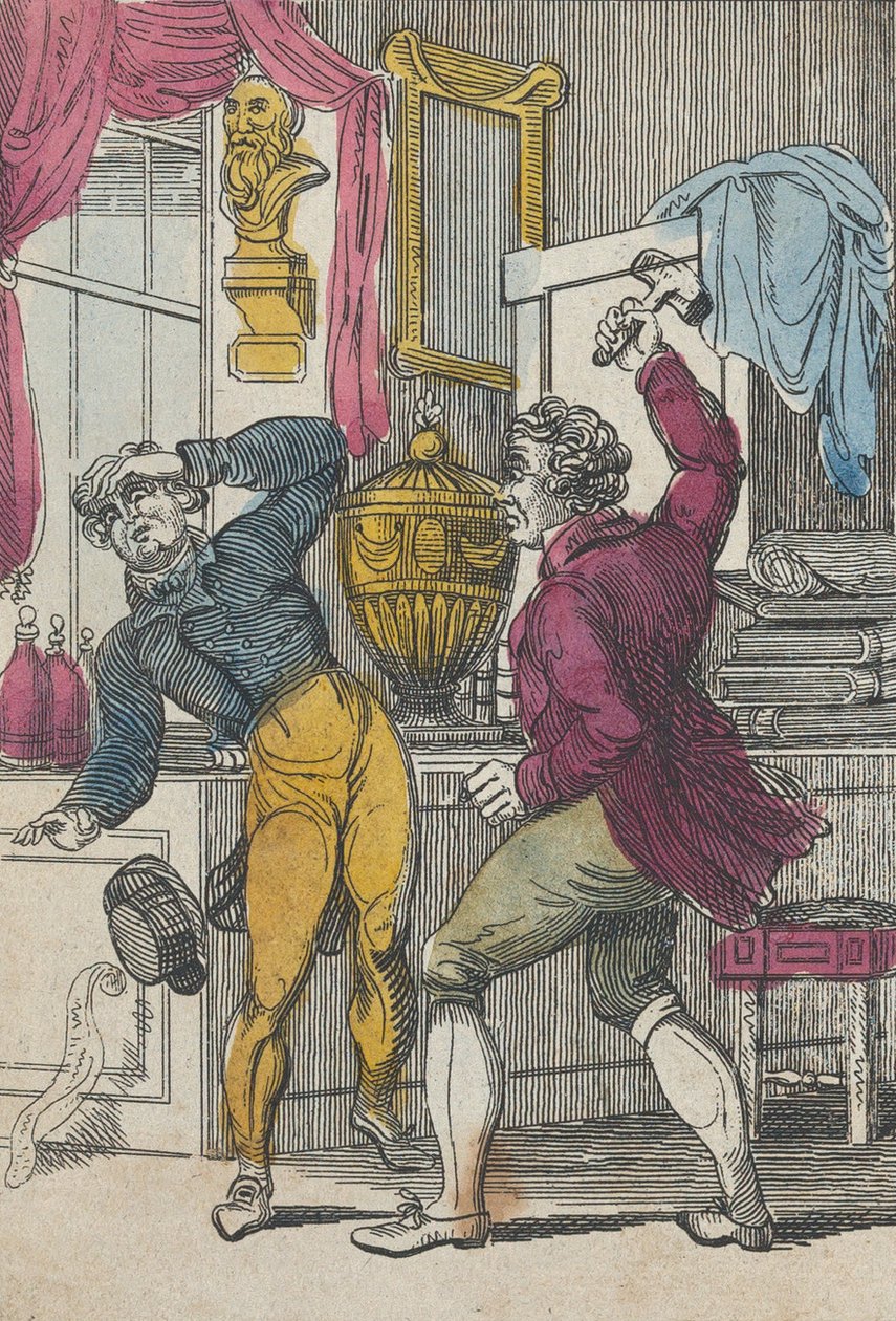 Huutokaupanpitäjä ja lakimies, Huutokaupanpitäjä, joka kaatoi huonon erän, 1800-luvun alku. tekijältä Unbekannt
