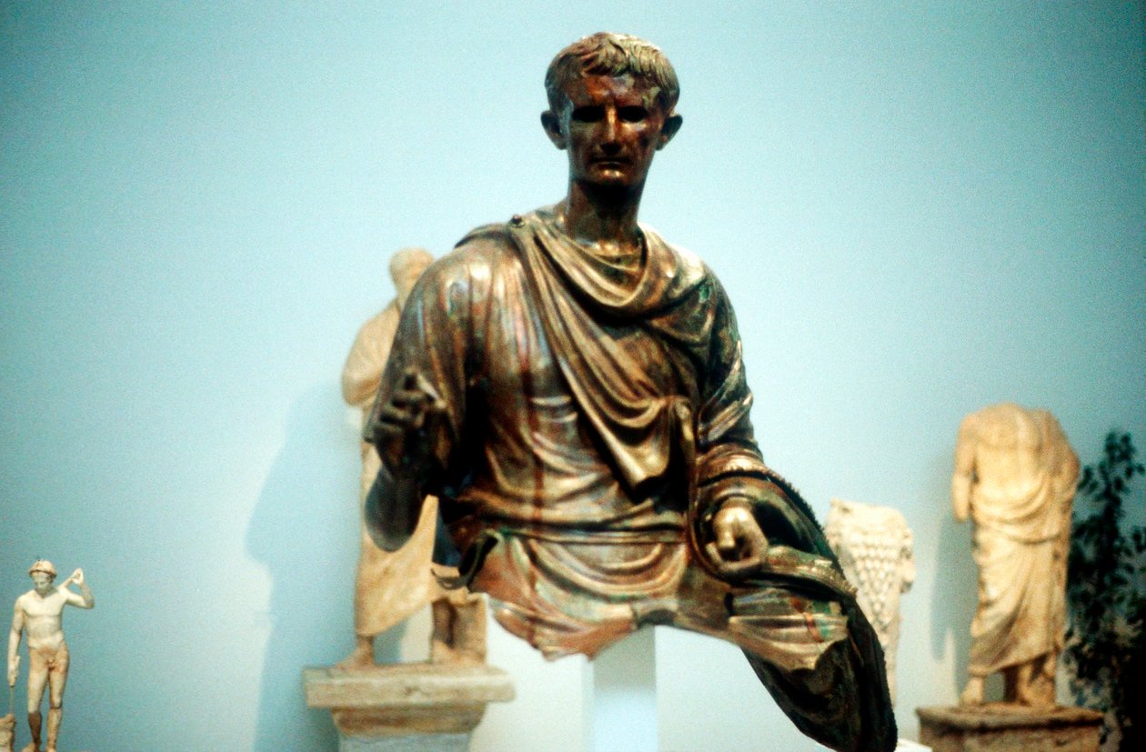 Augustus Caesar - Gaius Julius Caesar Octavianus 63 eKr.-14 jKr, ensimmäinen Rooman keisari tekijältä Unbekannt