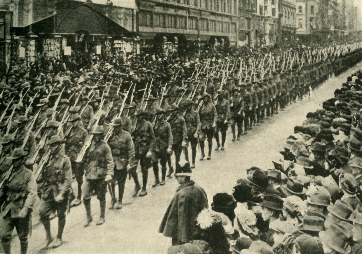 Australian joukot, Melbourne, ensimmäinen maailmansota, c1915, c1920. tekijältä Unbekannt