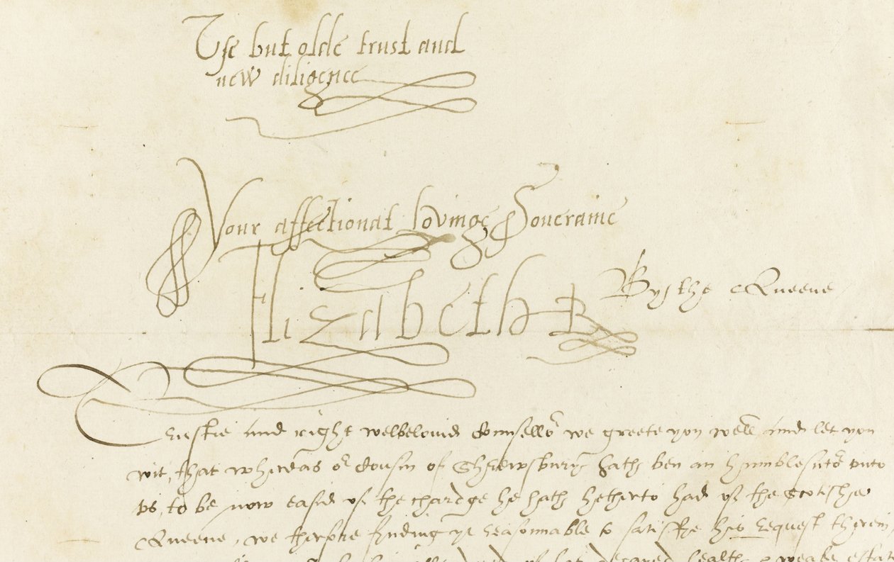 Kuningatar Elisabet I:n nimikirjoituskirje Marylle, Skotlannin kuningattarelle, 1584 tekijältä Unbekannt