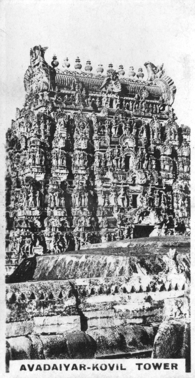 Audaiyar-Temple Tower, Avadayarkoil, Tamil Nadu, Intia, n tekijältä Unbekannt
