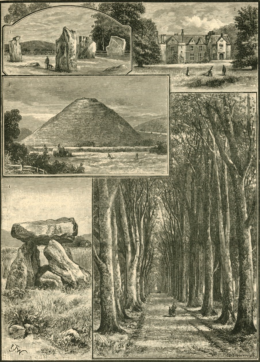 Avebury. Littlecote. Silbury. Devils Den. Grand Avenue, 1898. tekijältä Unbekannt