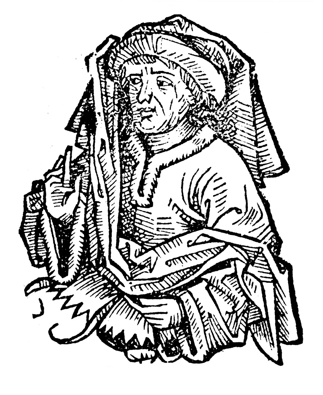 Averroes Ibn Rushd 1126-1198, kuuluisa keskiaikainen islamilainen filosofi, 1493 tekijältä Unbekannt