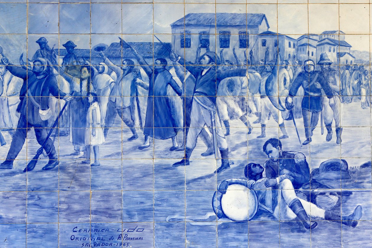 Azulejo-mosaiikki, joka kuvaa Brasilian itsenäisyystaistelua, Cachoeira, Brasilia tekijältä Unbekannt