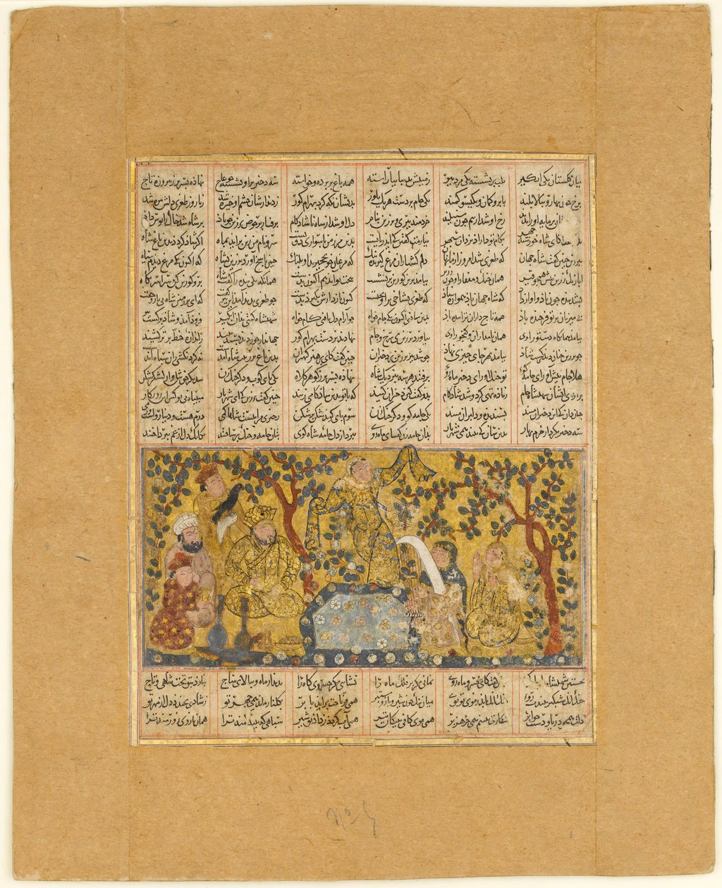 Bahram Guria viihdyttävät Barzinin tyttäret, Folio Shahnamasta..., 1300-1330. tekijältä Unbekannt