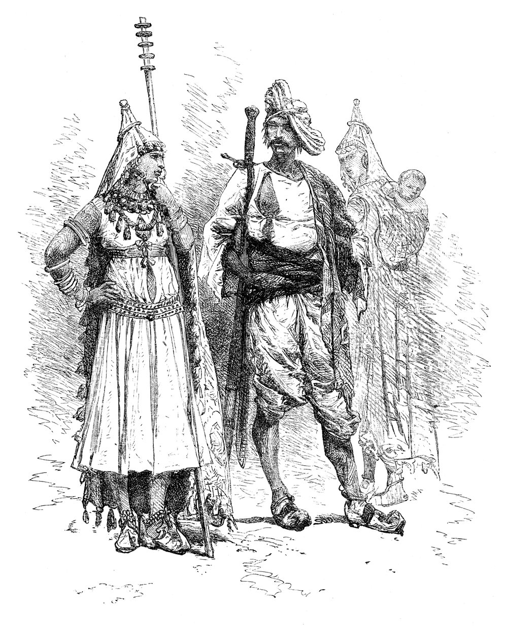Banjari miehet ja naiset, Orissa, Intia, 1895 tekijältä Unbekannt