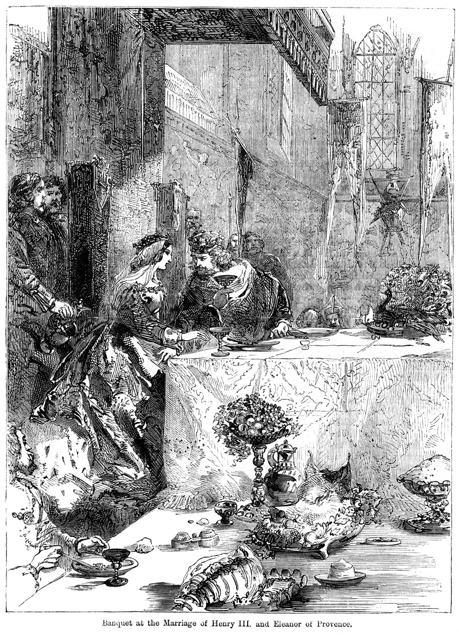 Juhlat kuningas Henrik III:n 1207-1272 ja Provencen Eleanorin häissä c1223-1291, 1236 tekijältä Unbekannt