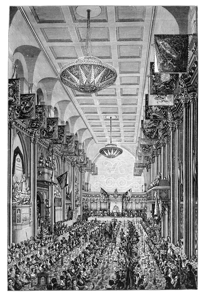Kuningattaren juhlat Guildhallissa, Lontoossa, 1837, 1900 tekijältä Unbekannt