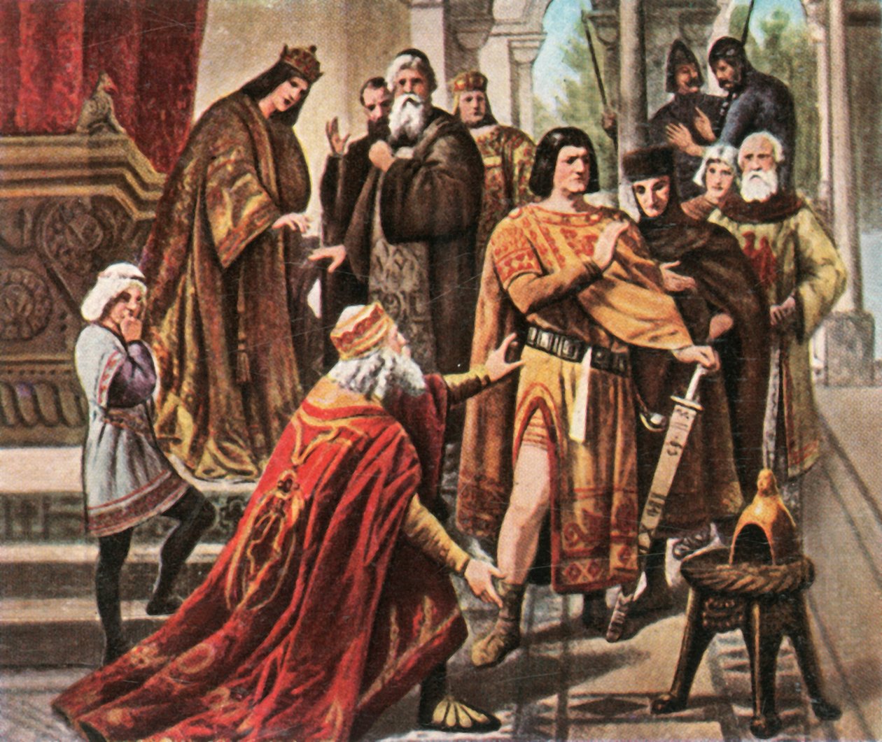 Barbarossa pyytää apua Henrik Leijonalta, 1176, 1936. tekijältä Unbekannt
