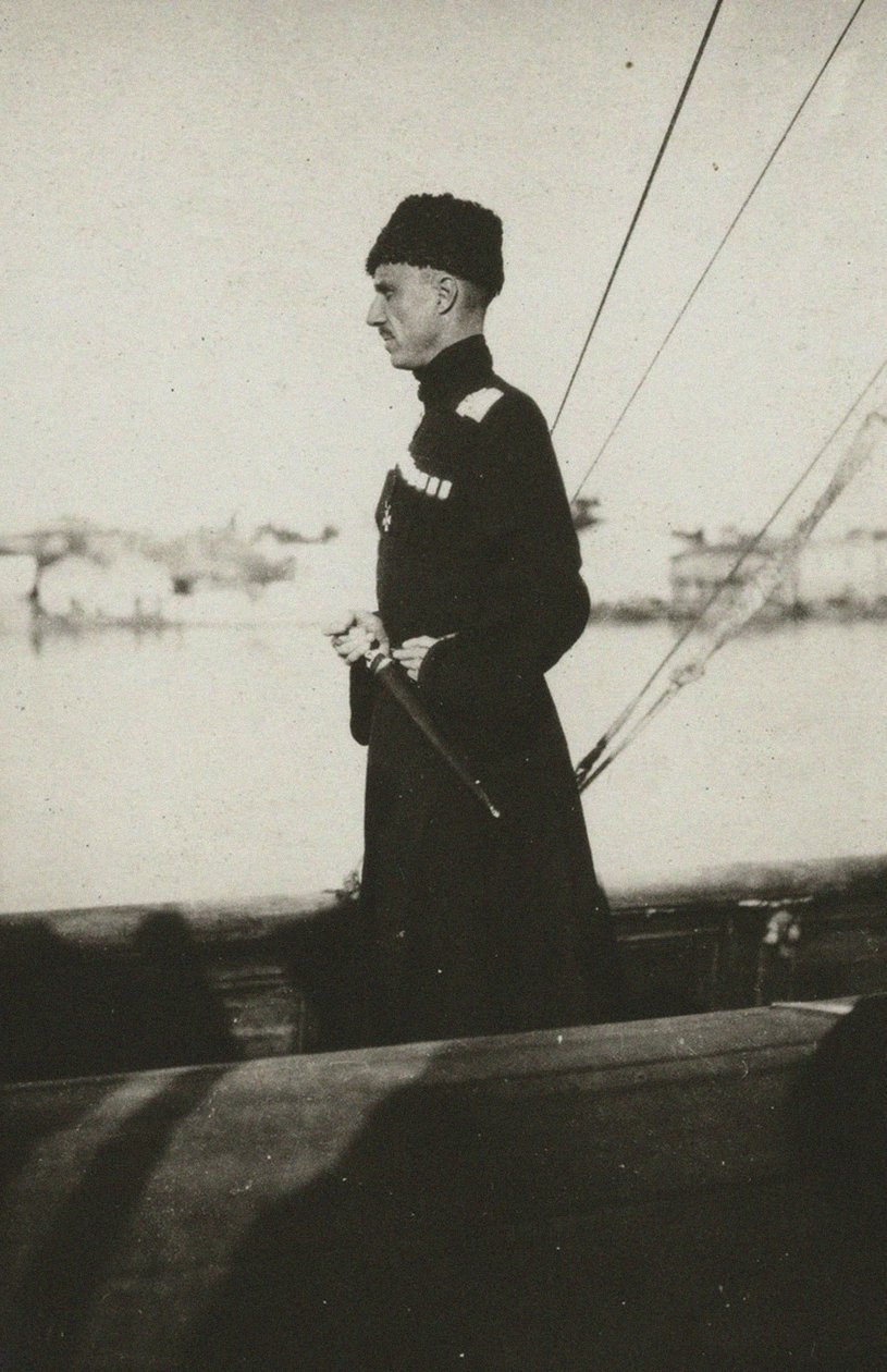Paroni Pjotr Nikolajevitš Wrangel huviveneellä Lucullus. Lemnos, 1921. tekijältä Unbekannt