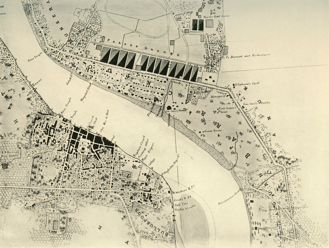 Barrackpore Park and Cantonment, 1841, 1925. tekijältä Unbekannt