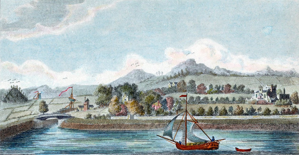 Caledonian Ship Canalin allas Muirtownissa lähellä Invernessiä Skotlannissa, 1822 tekijältä Unbekannt