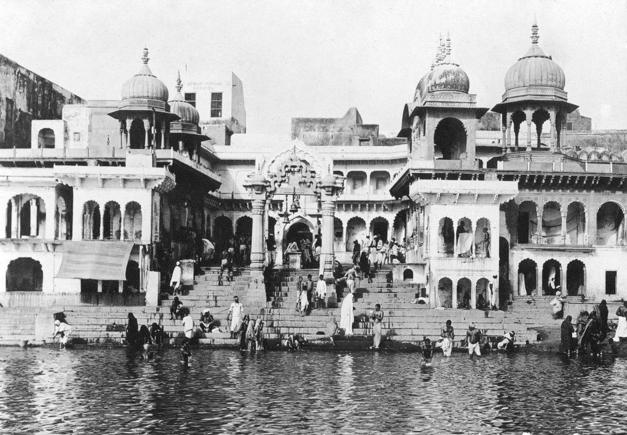 Uiva ghat Yamuna-joella, Muttra, 1917 tekijältä Unbekannt