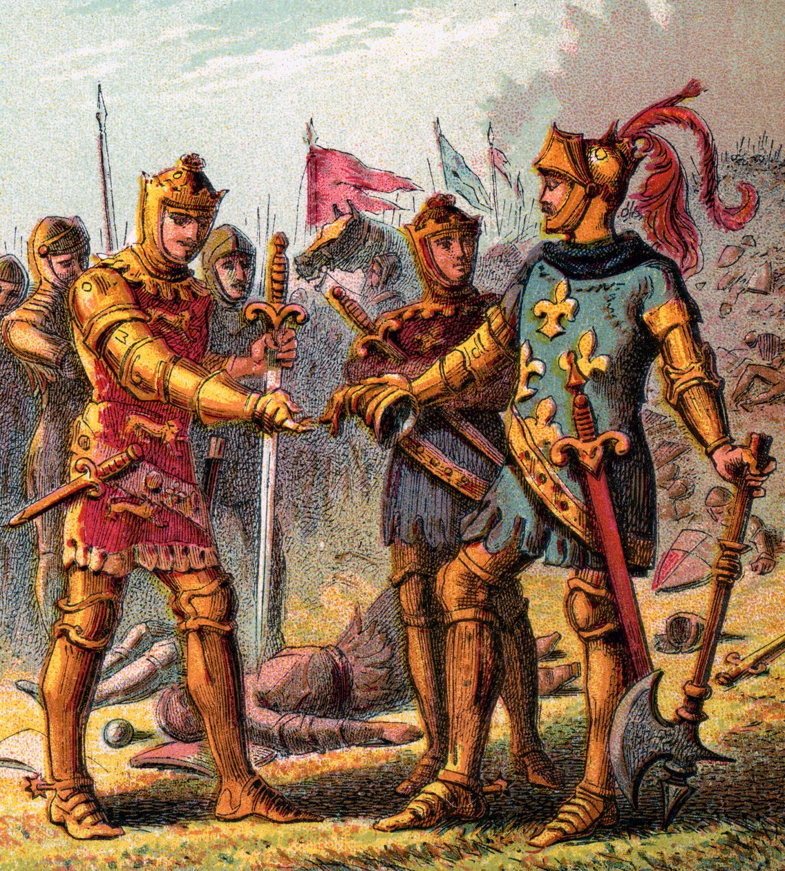 Taistelu Poitiersissa, 1356, c1850 tekijältä Unbekannt