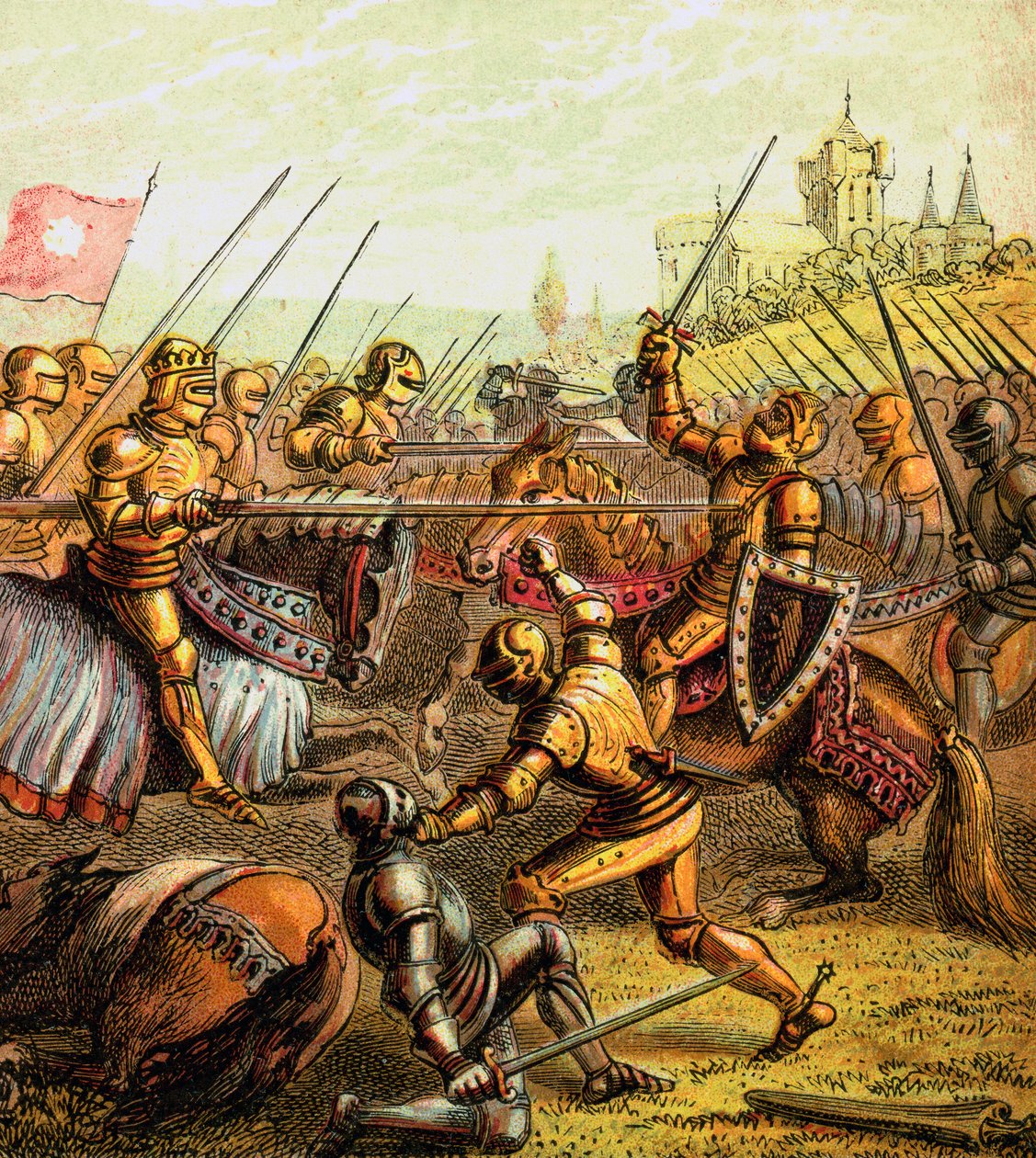 Tewkesburyn taistelu, 1471, n. 1850 tekijältä Unbekannt