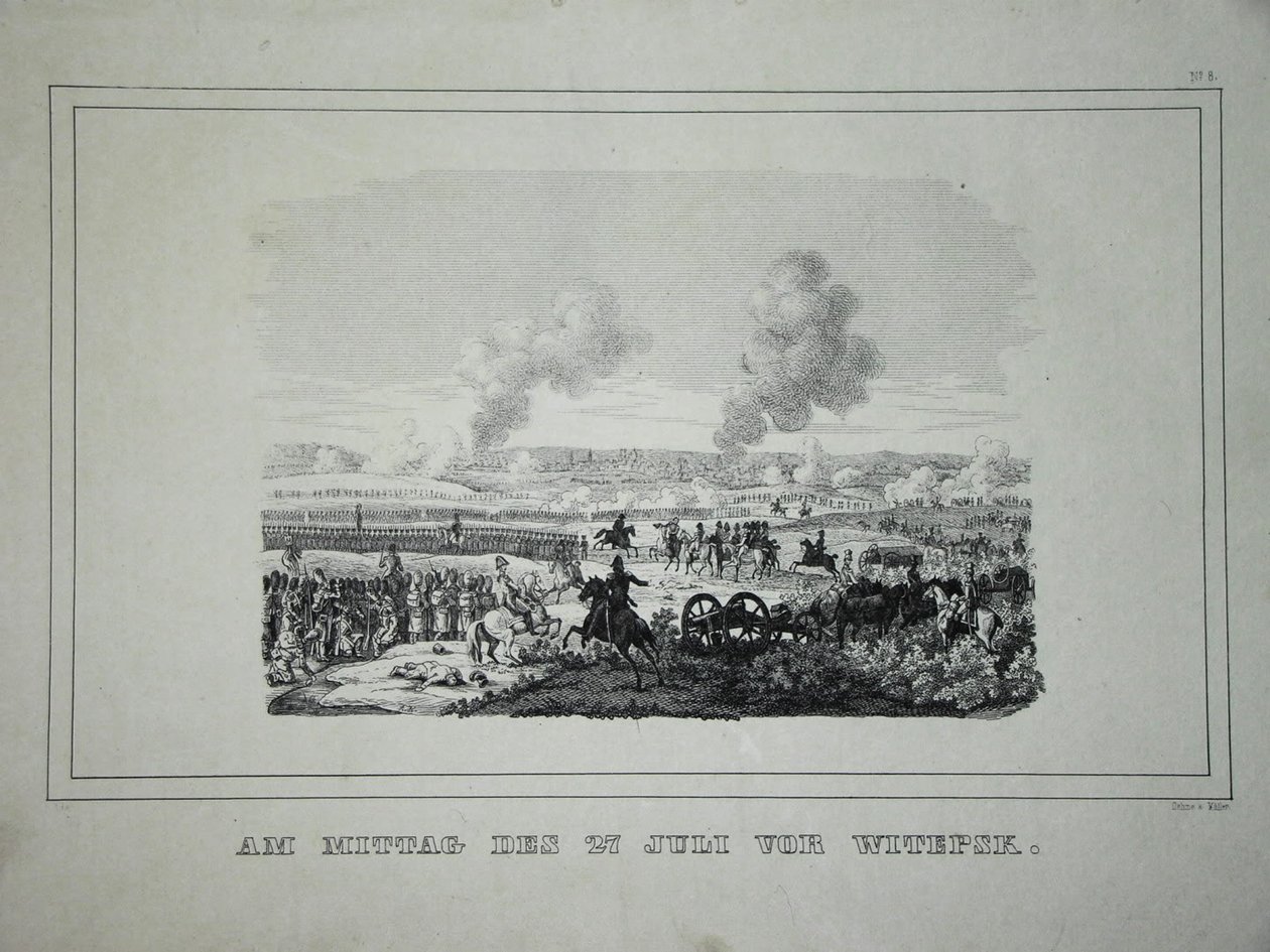 Taistelu venäläisten joukkojen ja ranskalaisen ratsuväen välillä Ostrovnon lähellä 25.-26.7.1812 tekijältä Unbekannt
