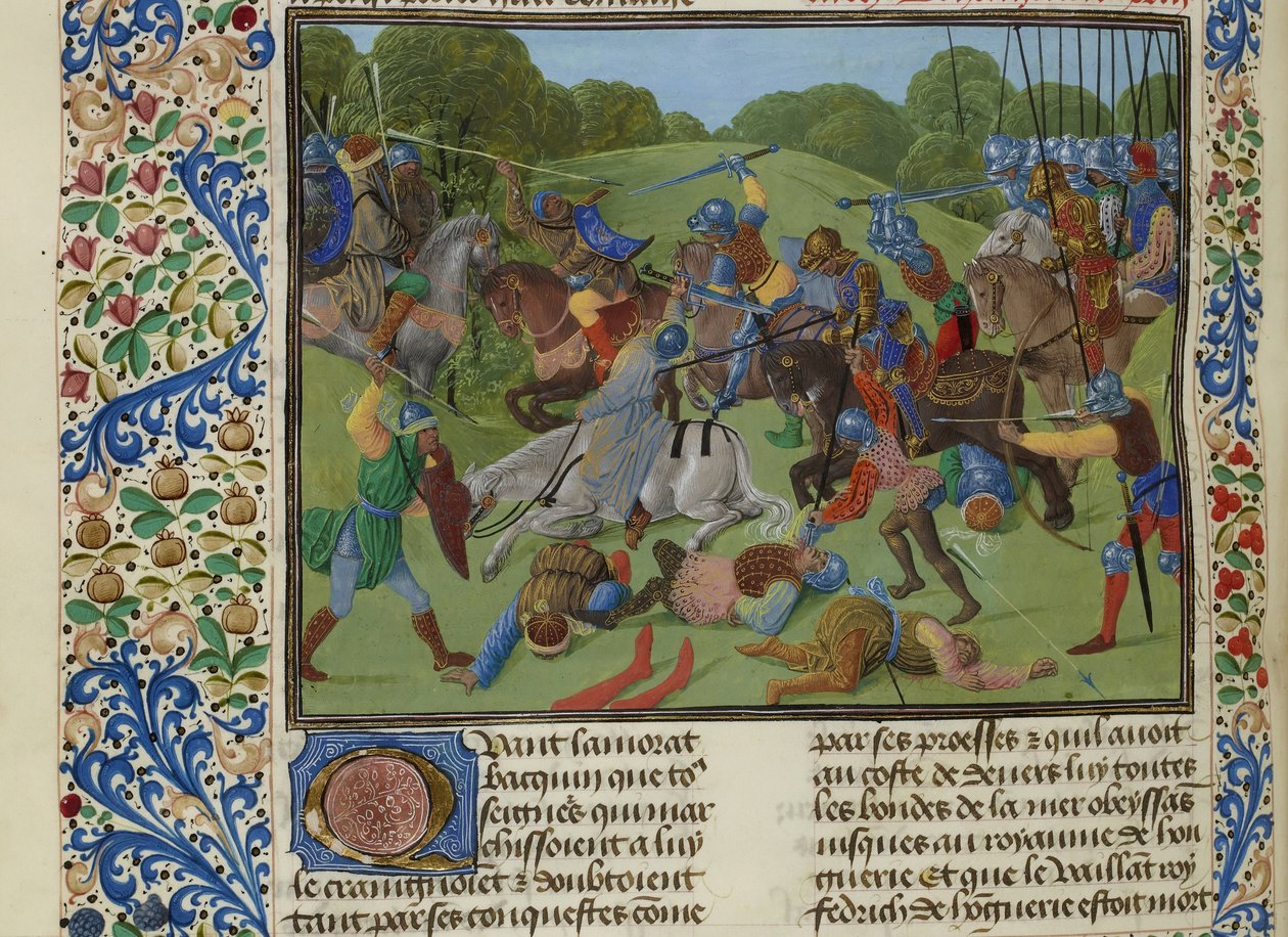 Taistelu turkkilaisten välillä sulttaani Murad I:n ja serbien välillä, noin 1470-1475. tekijältä Unbekannt
