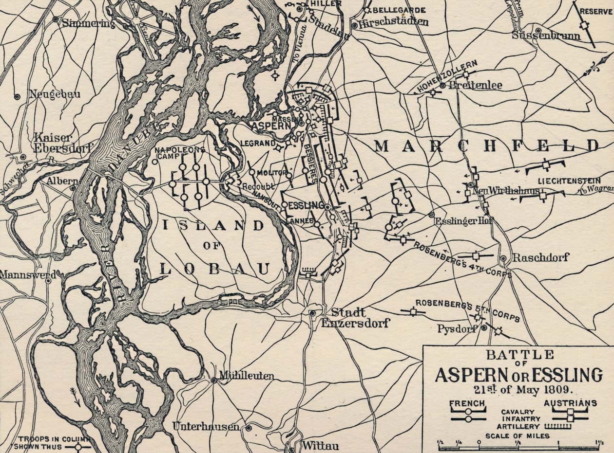 Aspernin tai Esslingin taistelu, 21. toukokuuta 1809, 1896 tekijältä Unbekannt