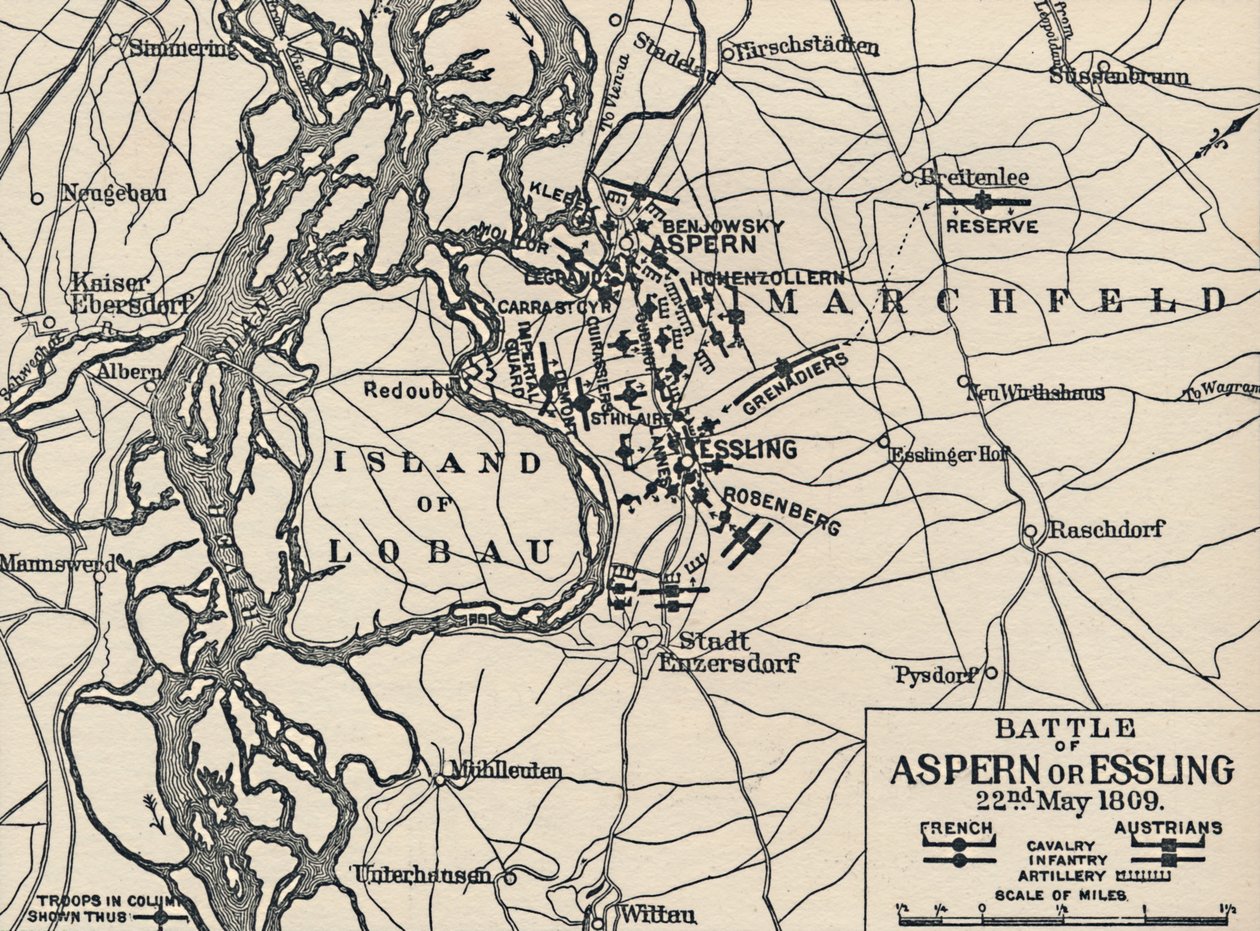 Aspernin tai Esslingin taistelu, 22. toukokuuta 1809, 1896 tekijältä Unbekannt