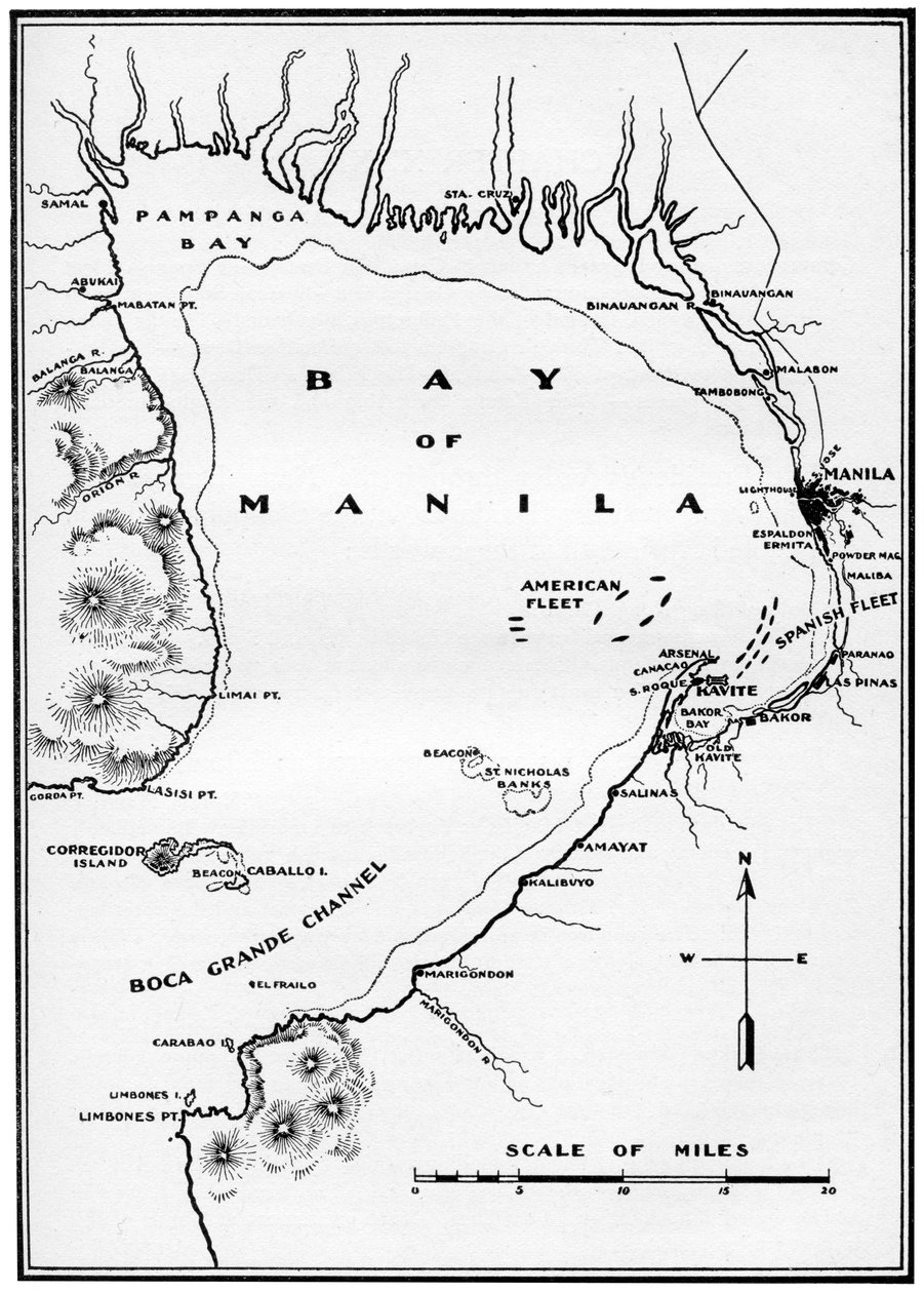 Manila Bayn taistelu, Filippiinit, Espanjan ja Amerikan sota, 1898 tekijältä Unbekannt