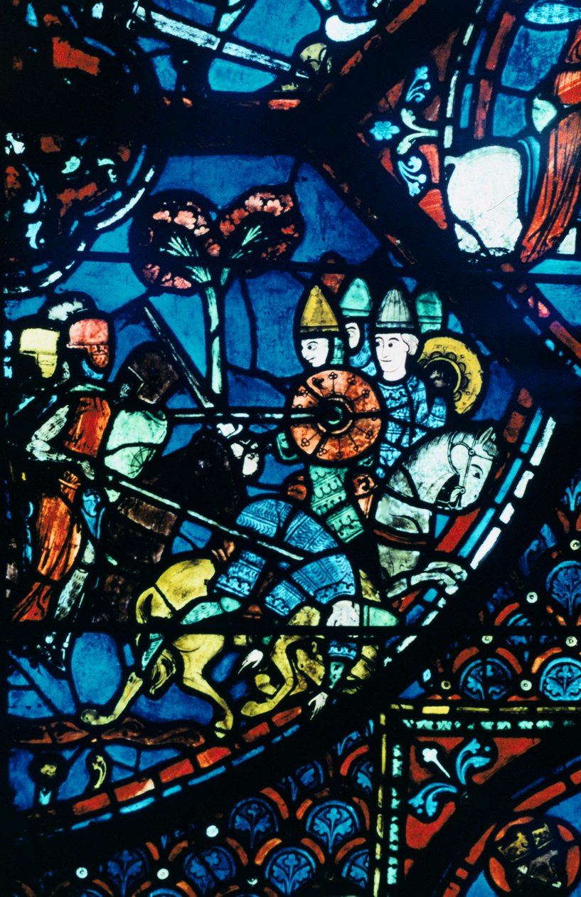 Sahagunin taistelu, lasimaalaus, Chartresin katedraali, c1225 tekijältä Unbekannt