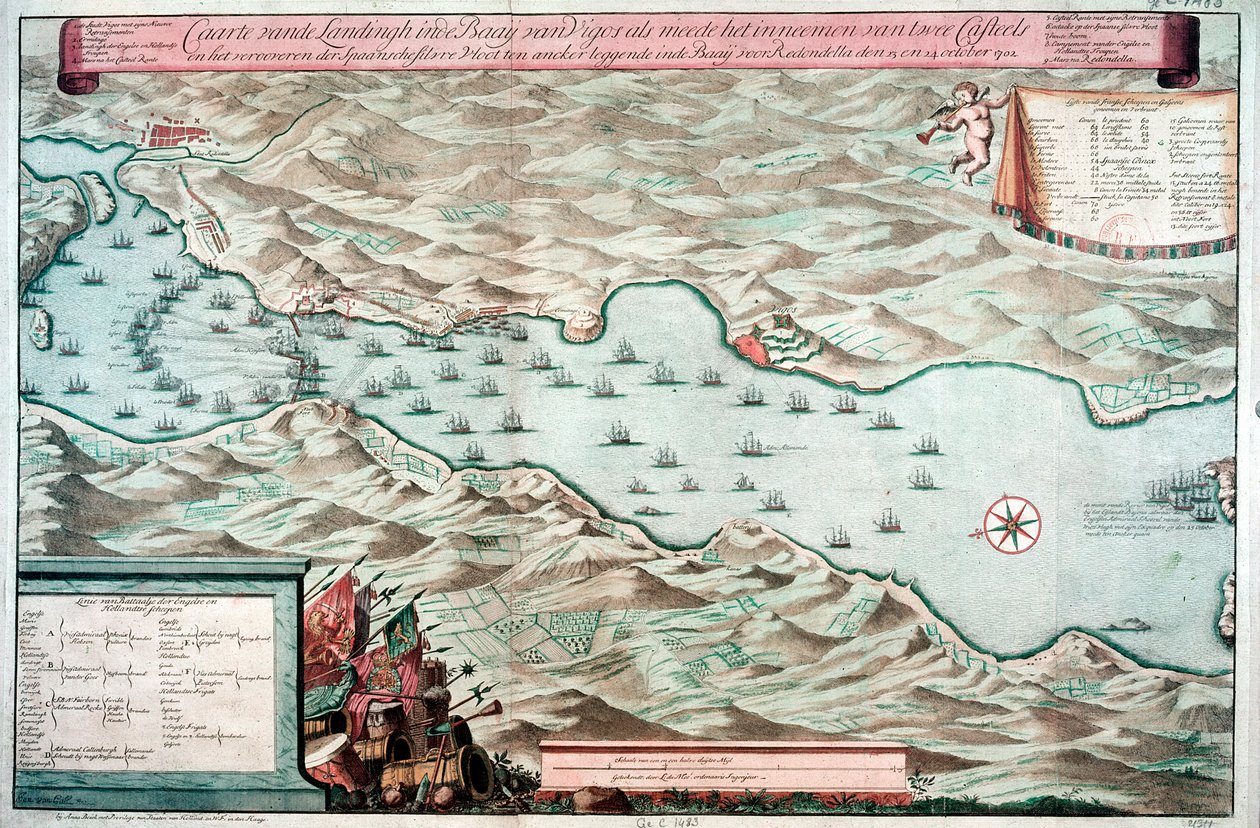 Vigo Bayn taistelu, Espanja, 12. lokakuuta 1702 tekijältä Unbekannt