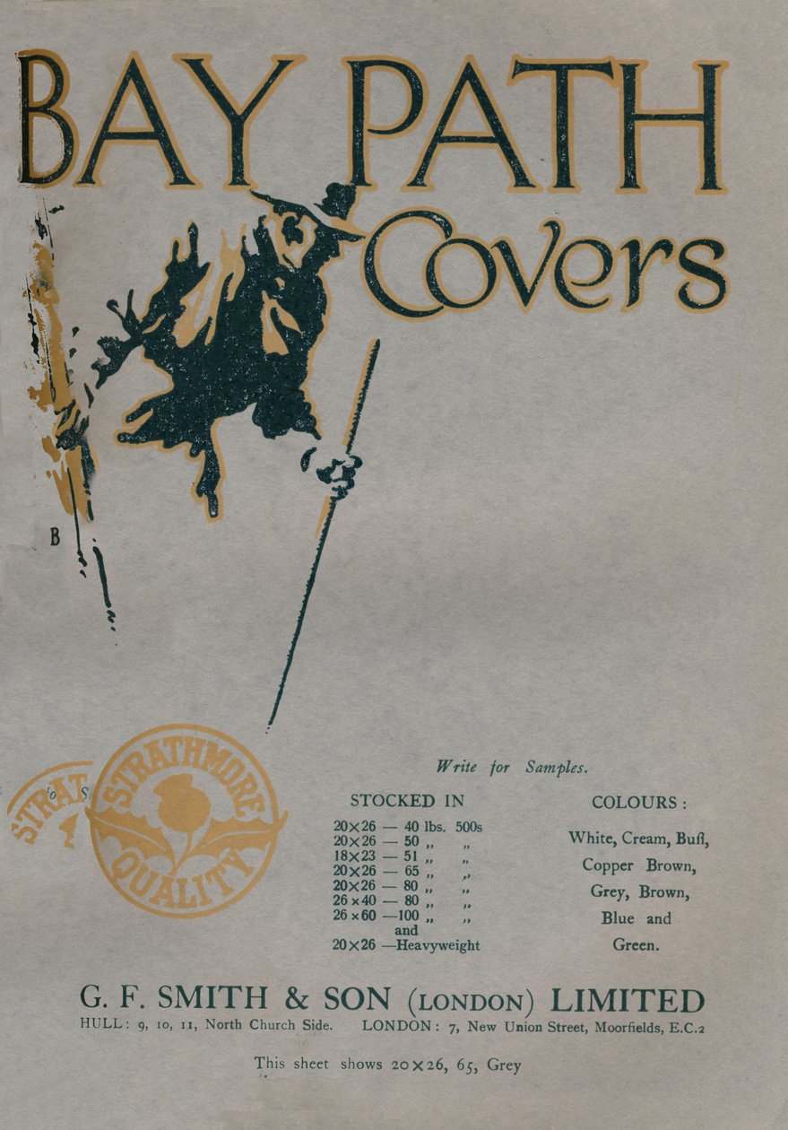 Bay Path Covers - G.F. Smith & Son London Limited -ilmoitus, 1919 tekijältä Unbekannt