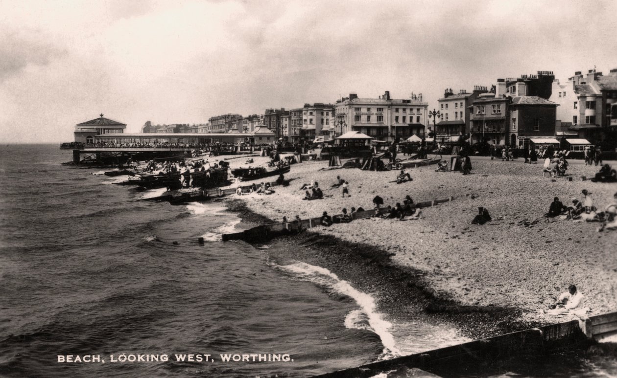 Ranta, katsoen länteen, Worthing, Sussex, 1935 tekijältä Unbekannt