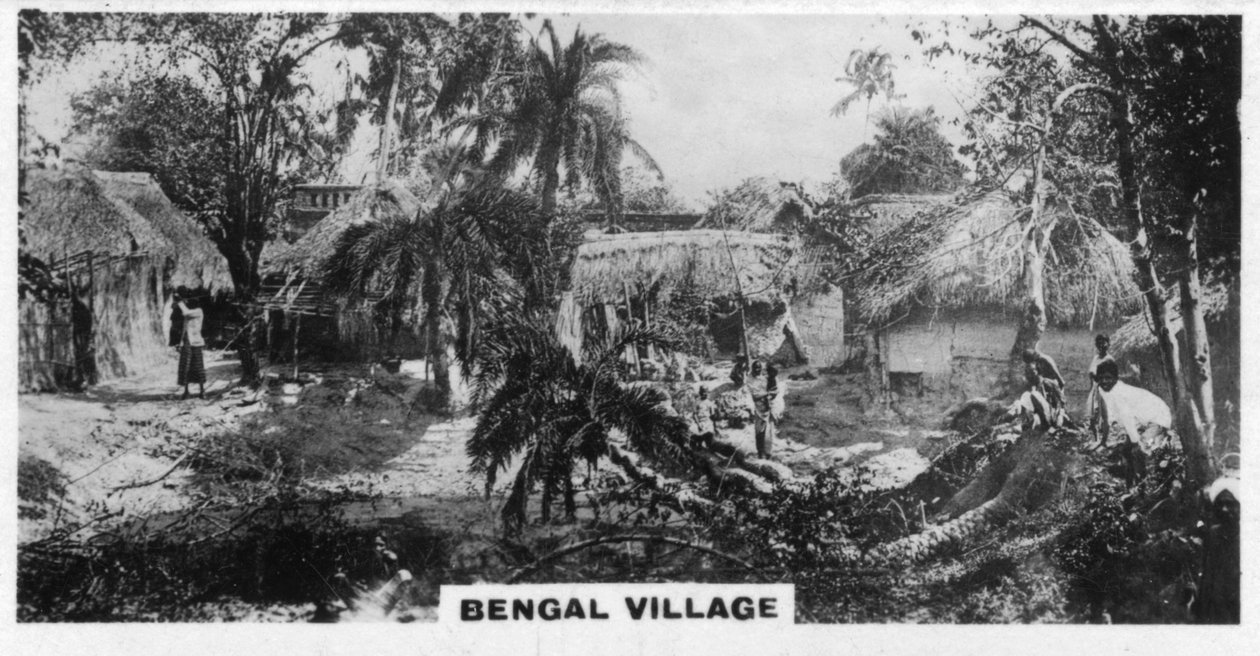 Bengalin kylä, Kalkutta, Intia, vuodelta 1925 tekijältä Unbekannt