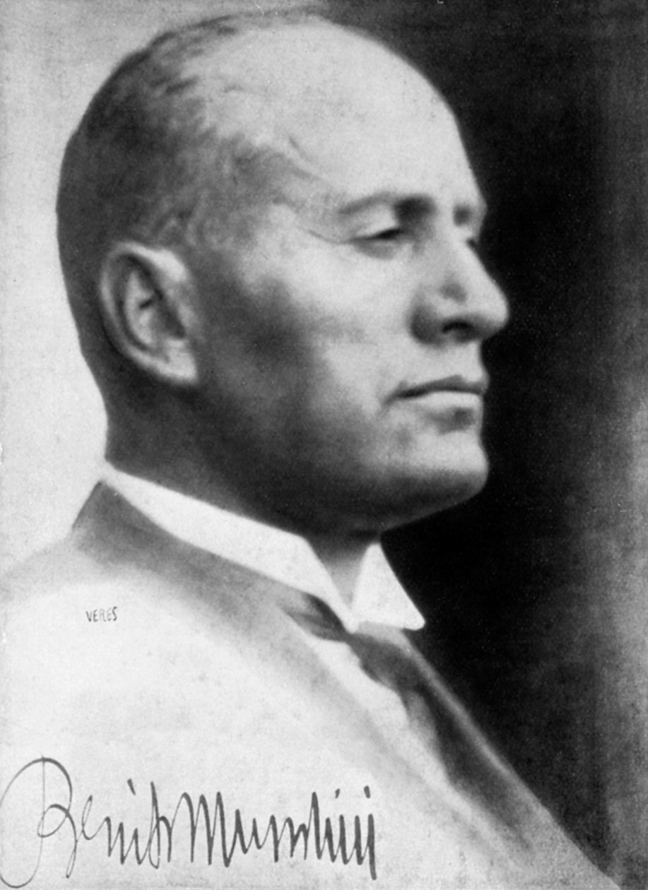 Benito Mussolini, Italian fasistinen diktaattori, 1930-luku tekijältä Unbekannt