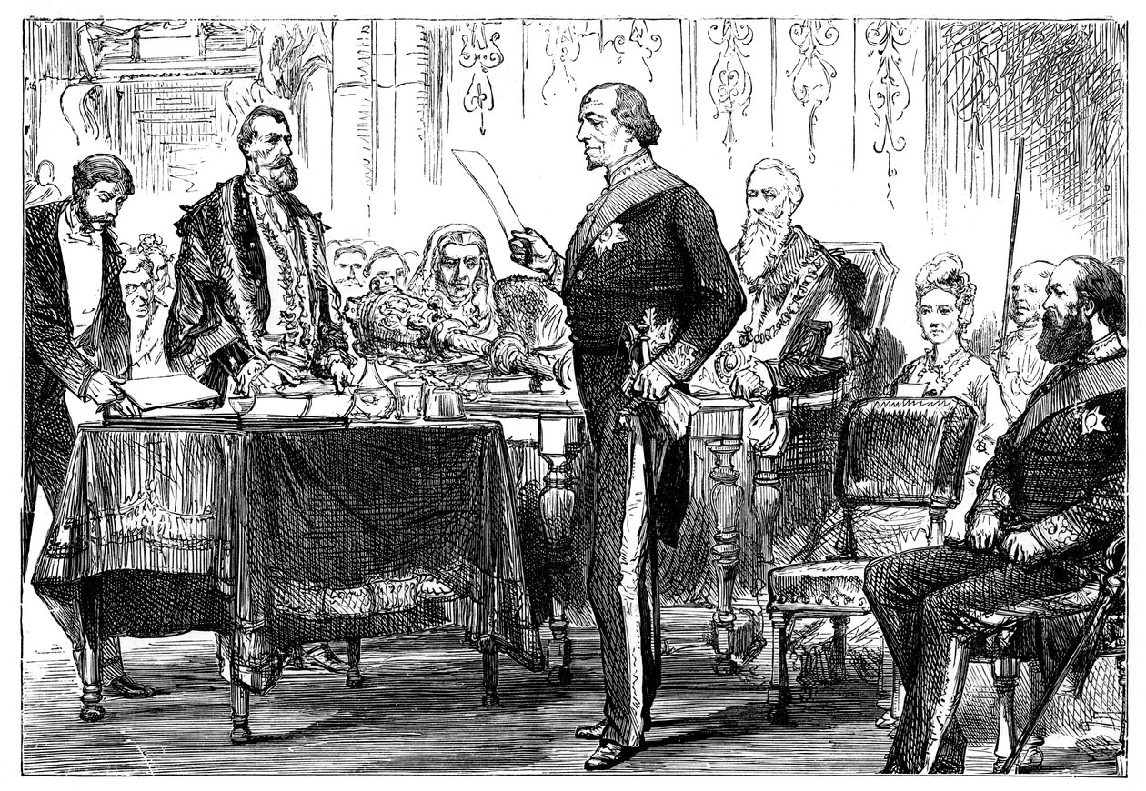 Benjamin Disraeli 1808-1881 sai Lontoon kaupungin vapauden, 1878 tekijältä Unbekannt