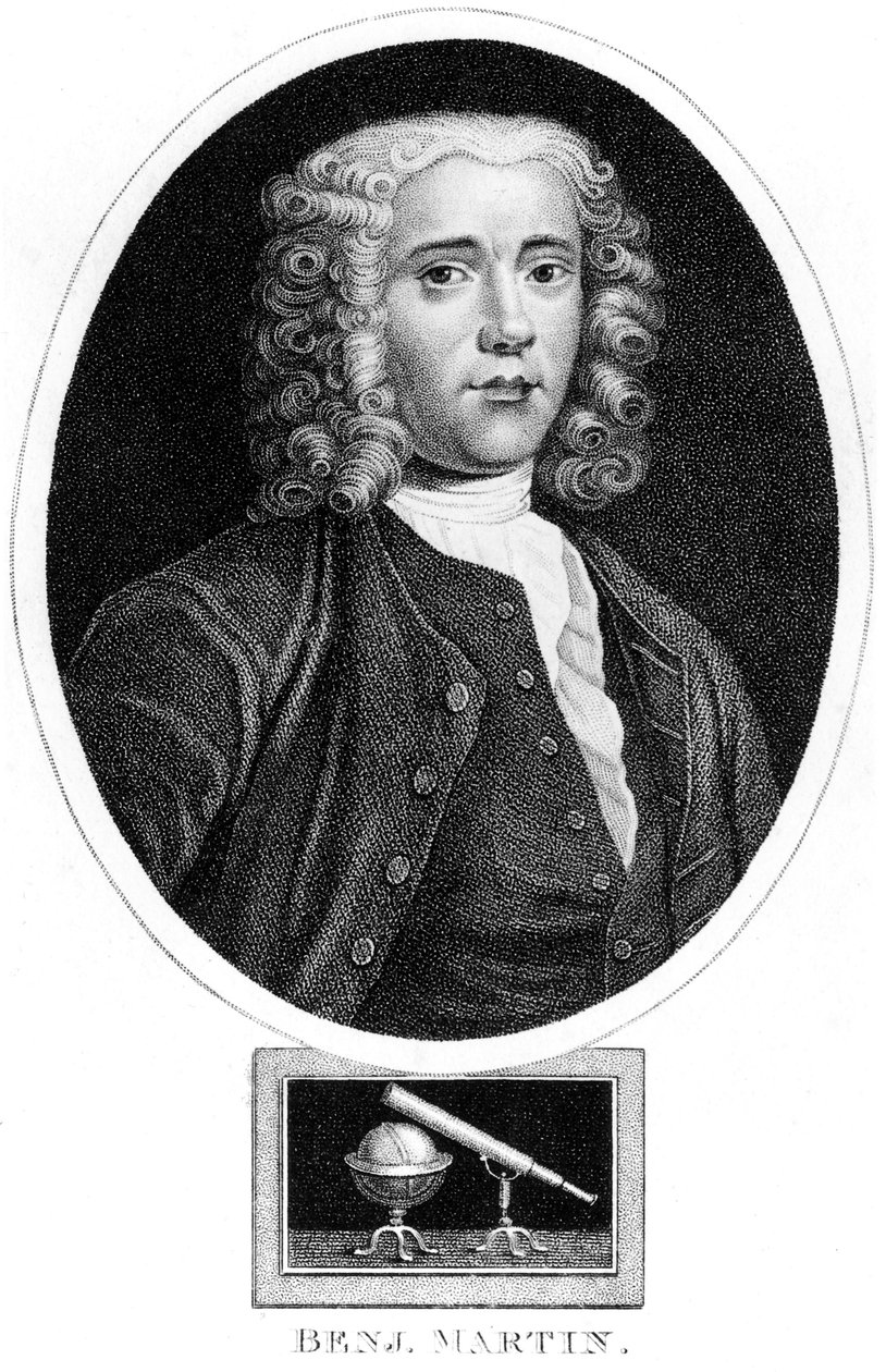Benjamin Martin, englantilainen matemaatikko ja instrumenttien valmistaja, n. 1730-luku tekijältä Unbekannt