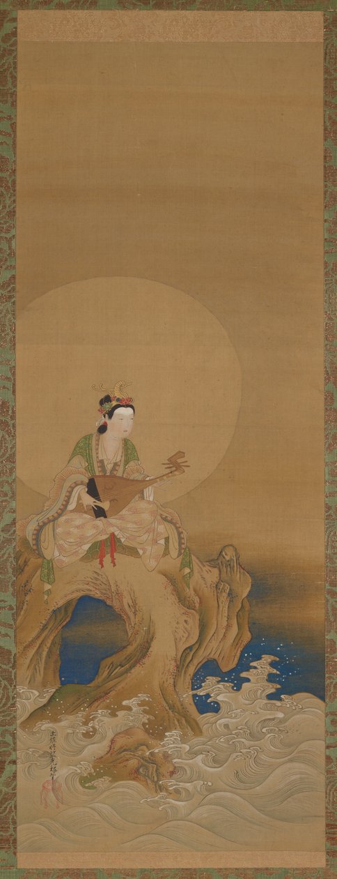 Taivutettu kalliolle meren rannalla, Edo-kausi, 1700-luku. tekijältä Unbekannt