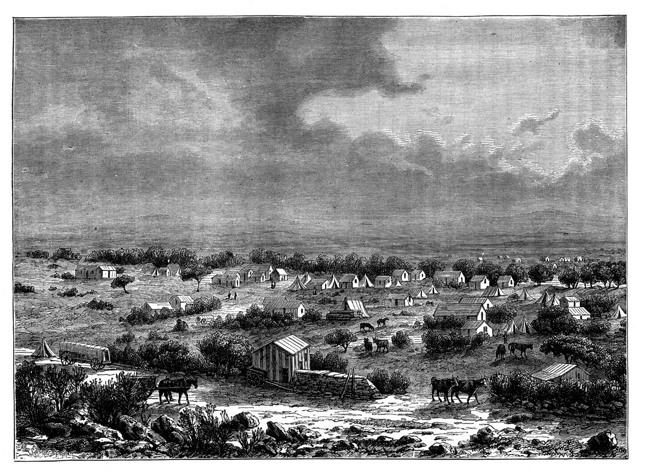 Berkly tai Klipdrift, kaupunki Griqualand Westissä, Etelä-Afrikassa, 1890 tekijältä Unbekannt