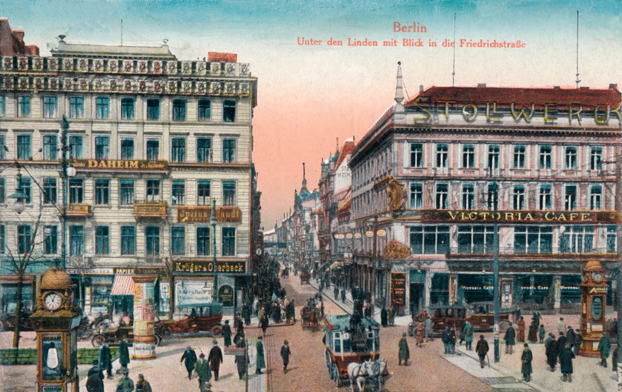 Berliini - Unter den Linden, josta on näkymät Friedrichstrasselle, 1900 tekijältä Unbekannt