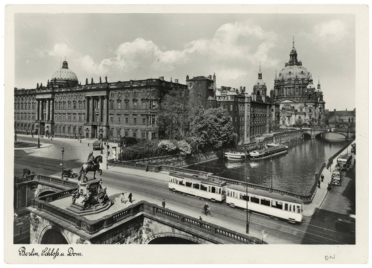 Berliini, kaupungin palatsi Kurfürstenbrückellä ja katedraalilla / valokuvapostikortti noin 1937/38 tekijältä Unbekannt