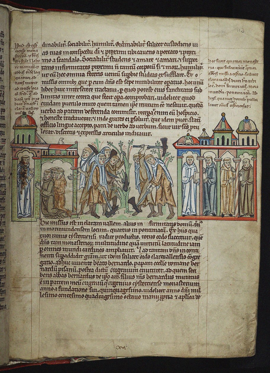Bernard of Clairvaux lähettää munkkeja tytärtaloihin, kystertsiläiset munkit, 1249-1250. tekijältä Unbekannt